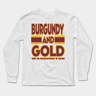 DC LYFE Burgundy and Gold Washington Long Sleeve T-Shirt